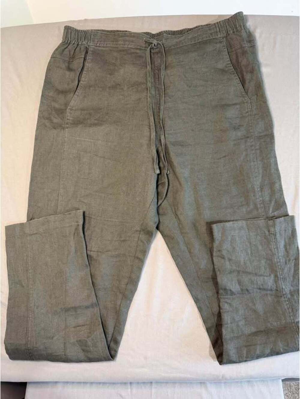 Orvis Olive Green Linen Pants Size M